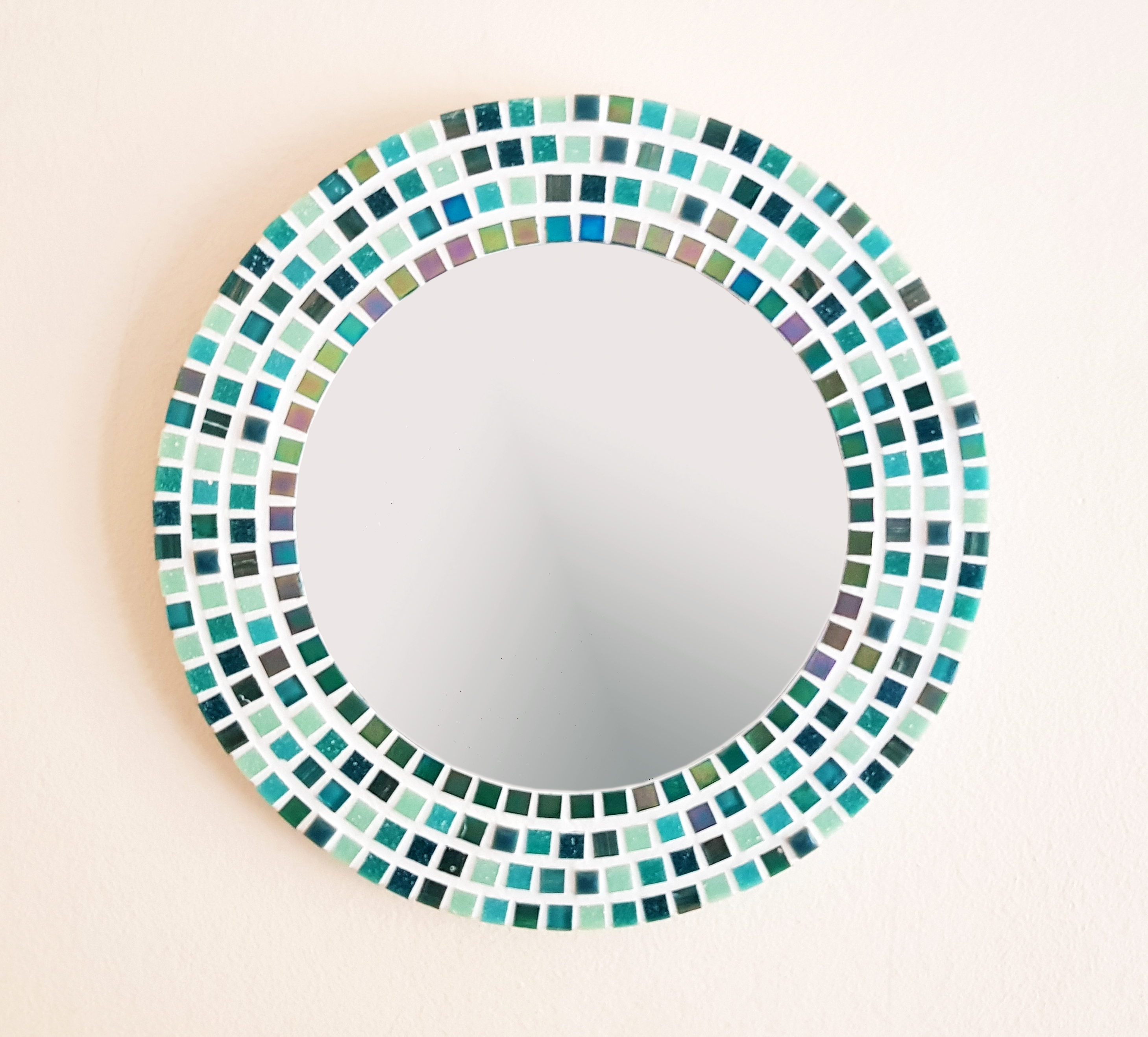 Small Round Mosaic Wall Mirror In, Mosaic Framed Mirrors Uk